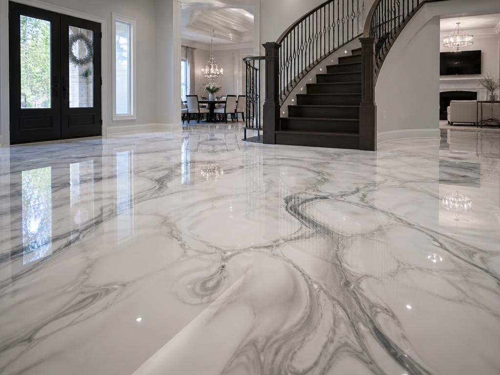 Carrara Marble Epoxy epoxy flooring installation